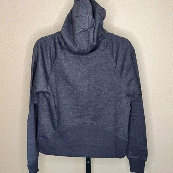 NWT ~ MEMBERS MARK RIBBED HALF ZIP HOODIE ~ THUMB HOLES IN WRIST ~  WOMENS GRAY - Picture 7 of 11